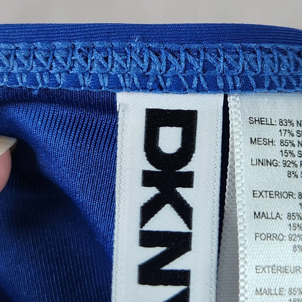 DKNY‎ Bikini Bottom Womens Small Blue High Waist Swimsuit Swimwear Resort Beach